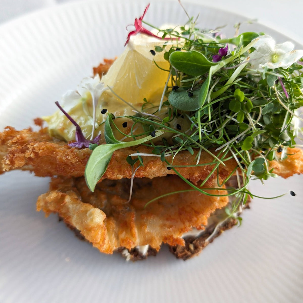 Fiskefilet med remoulade og agurkesalat